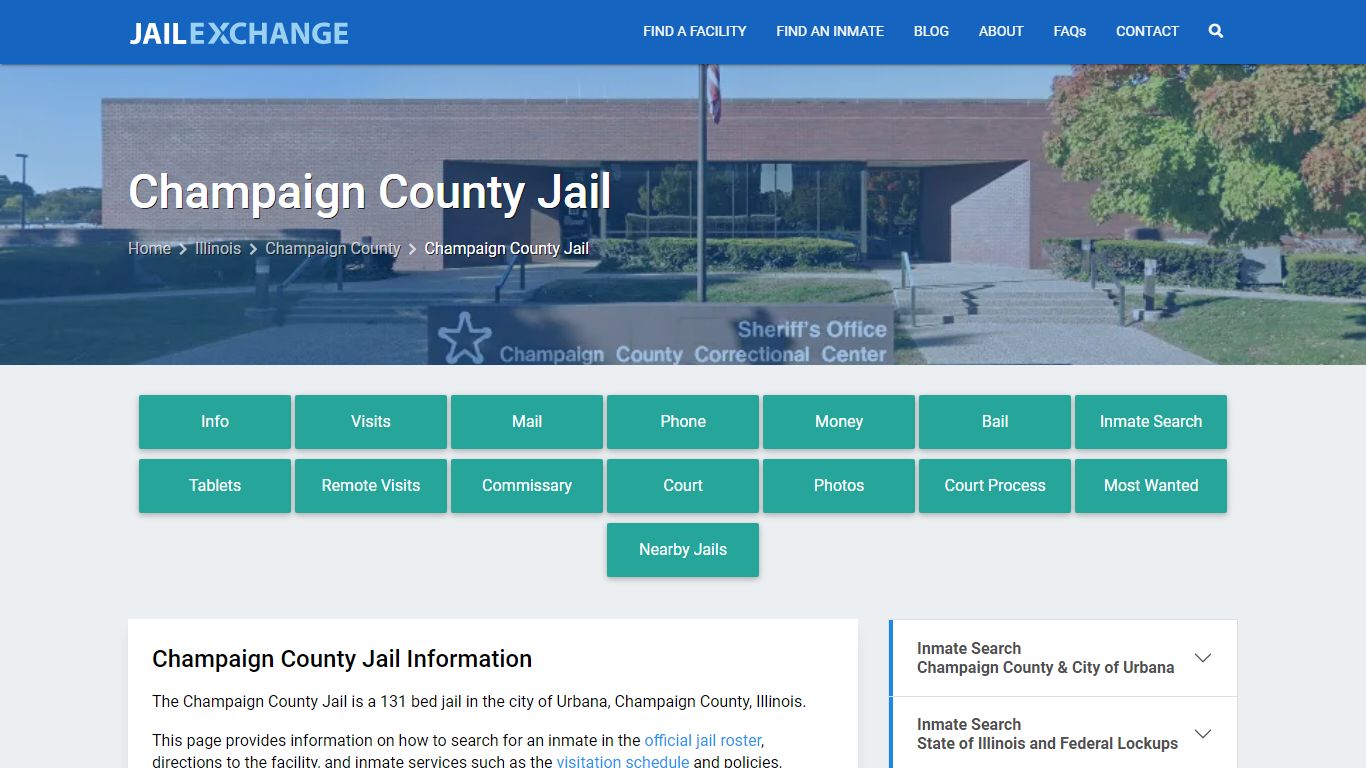 Champaign County Jail, IL Inmate Search, Information